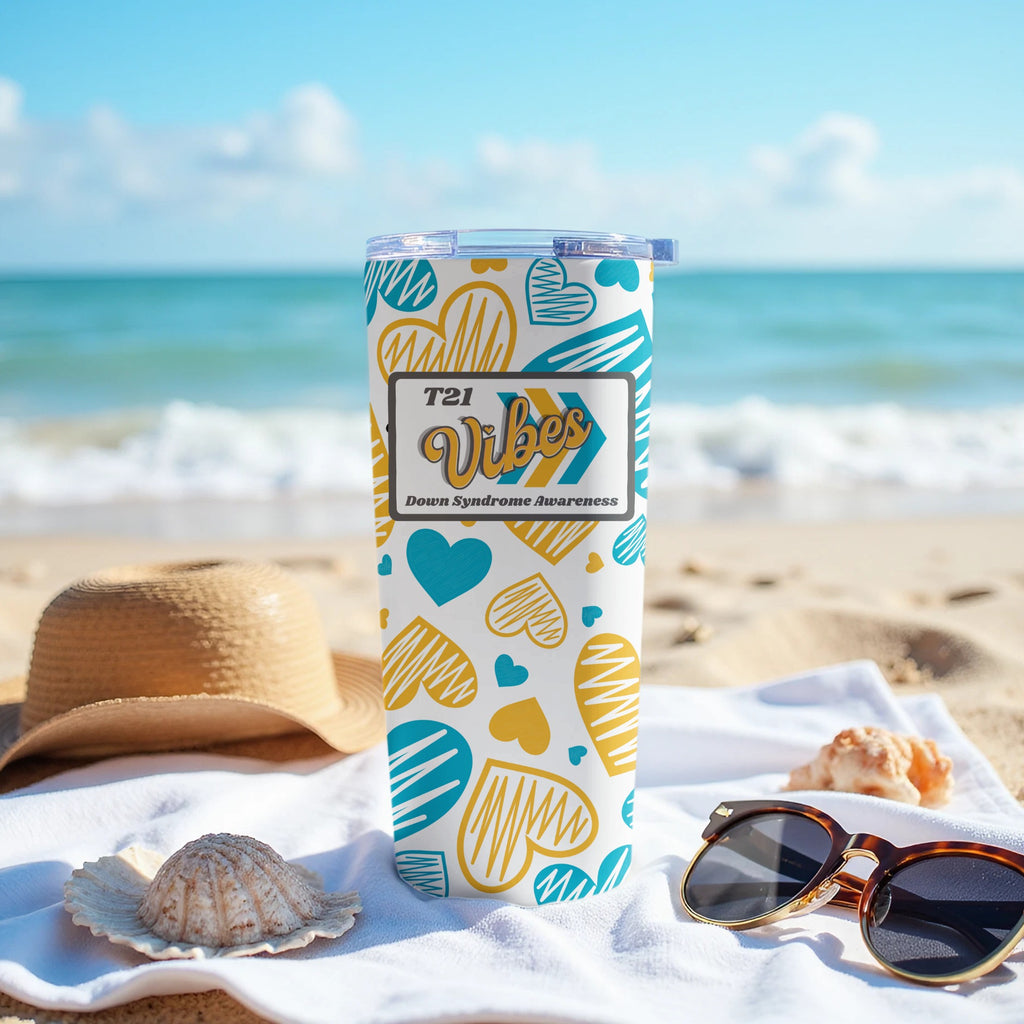 T21 Vibes Down Syndrome Awareness Beach Tumbler