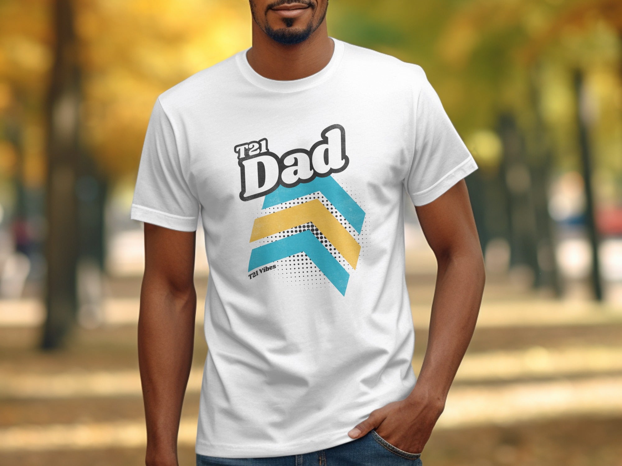 T21 Dad Graphic Blue and Yellow Bold Design product