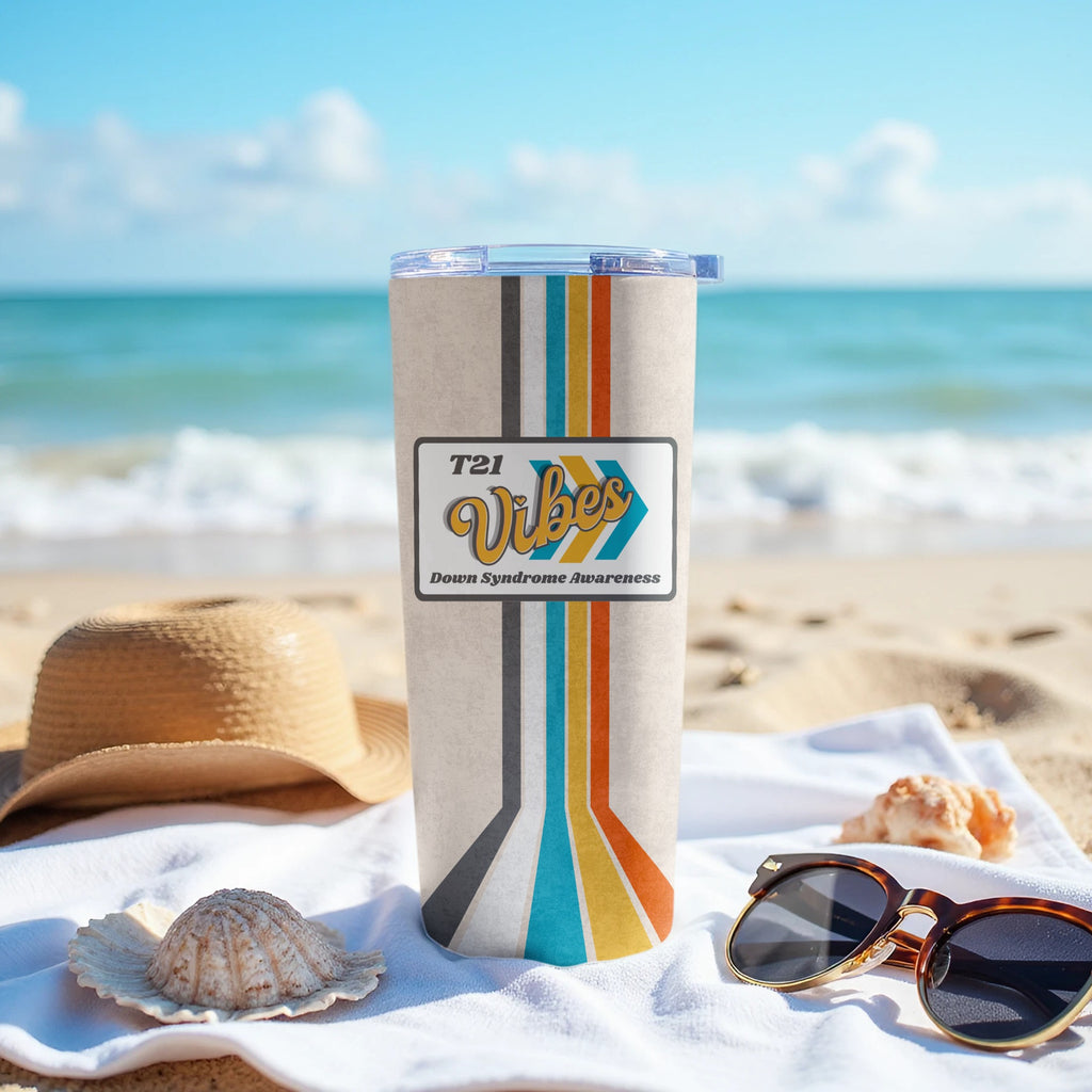 T21 Vibes Down Syndrome Awareness Travel Tumbler
