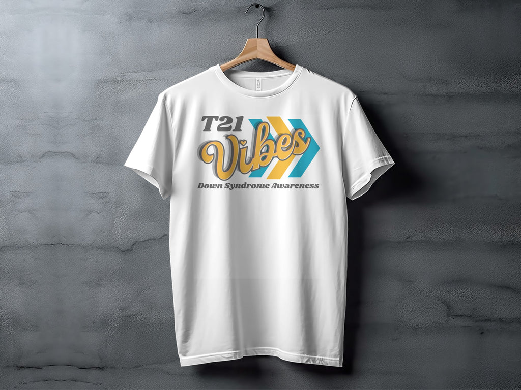 T21 Vibes Down Syndrome Awareness White T-Shirt product type