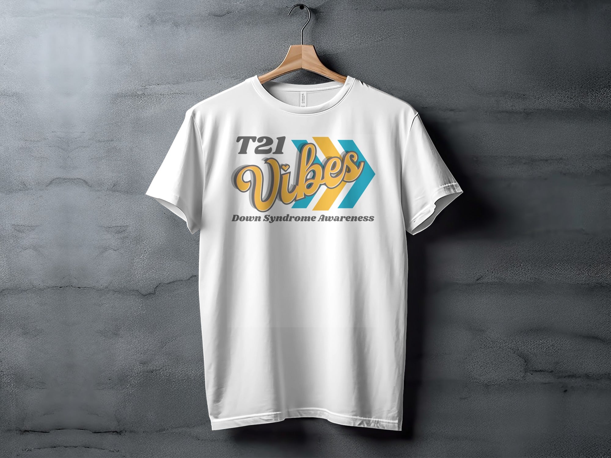 T21 Vibes Down Syndrome Awareness White T-Shirt product type