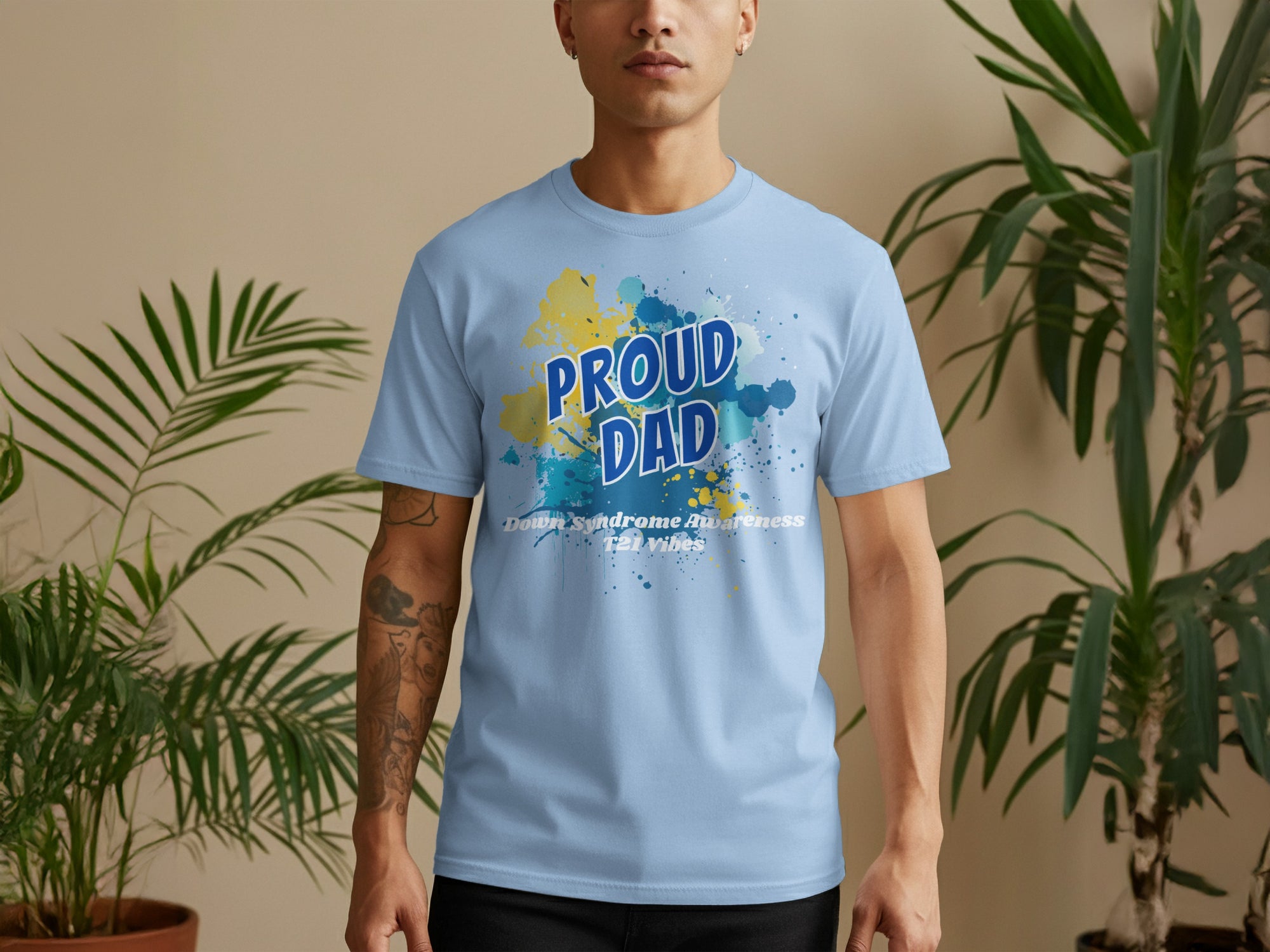 Proud Dad Down Syndrome Awareness Teal Ink T-shirt product type