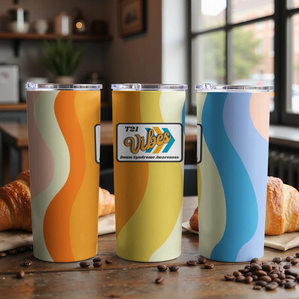 Colorful T21 Vibes Down Syndrome Awareness Tumbler