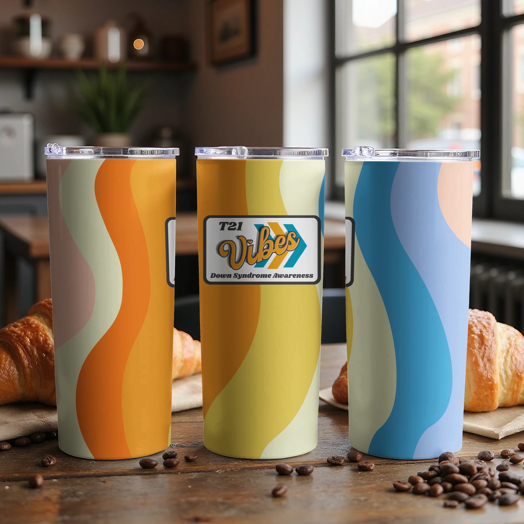 Colorful T21 Vibes Down Syndrome Awareness Tumbler