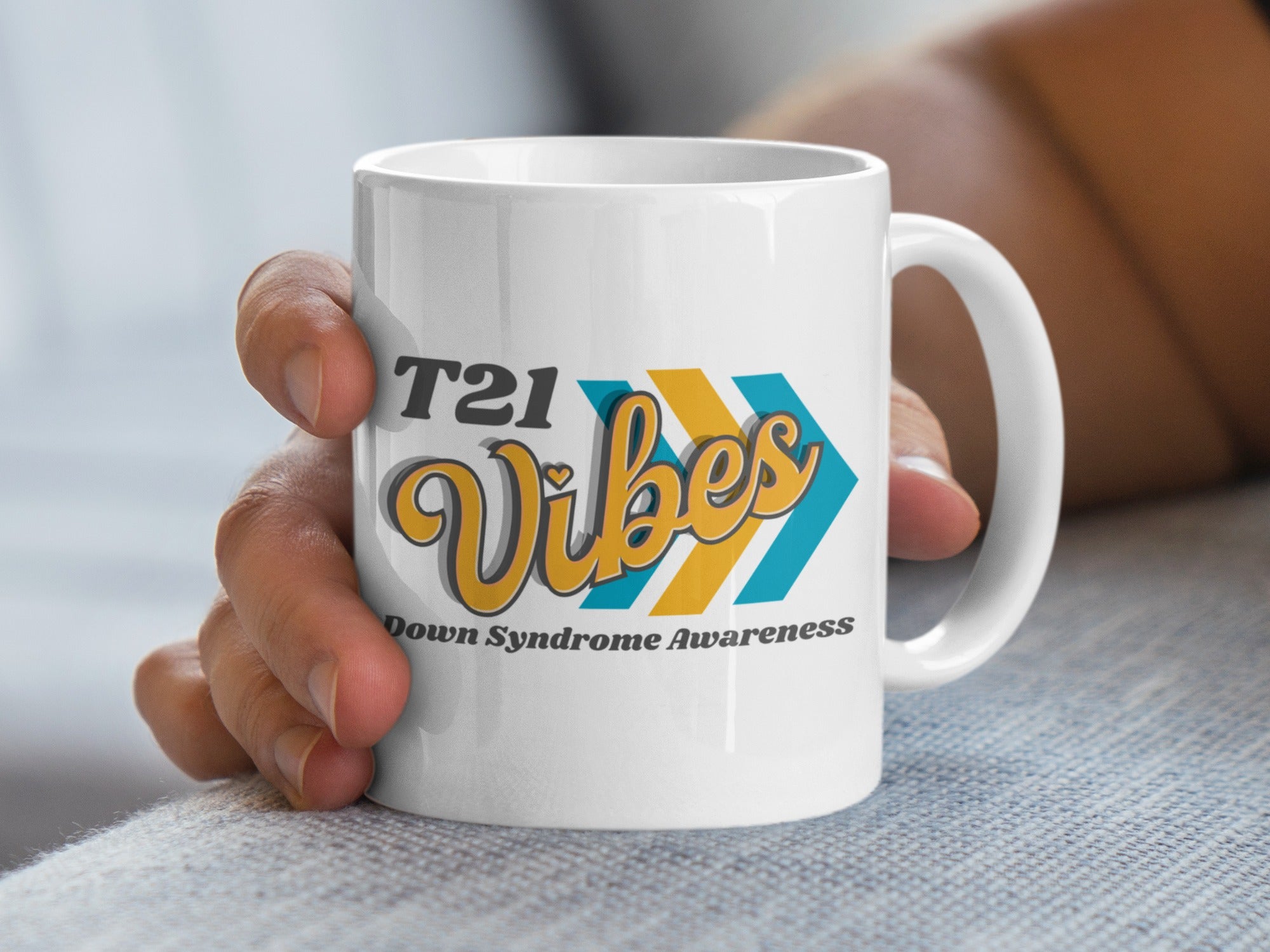 T21 Vibes Down Syndrome Awareness Mug product type