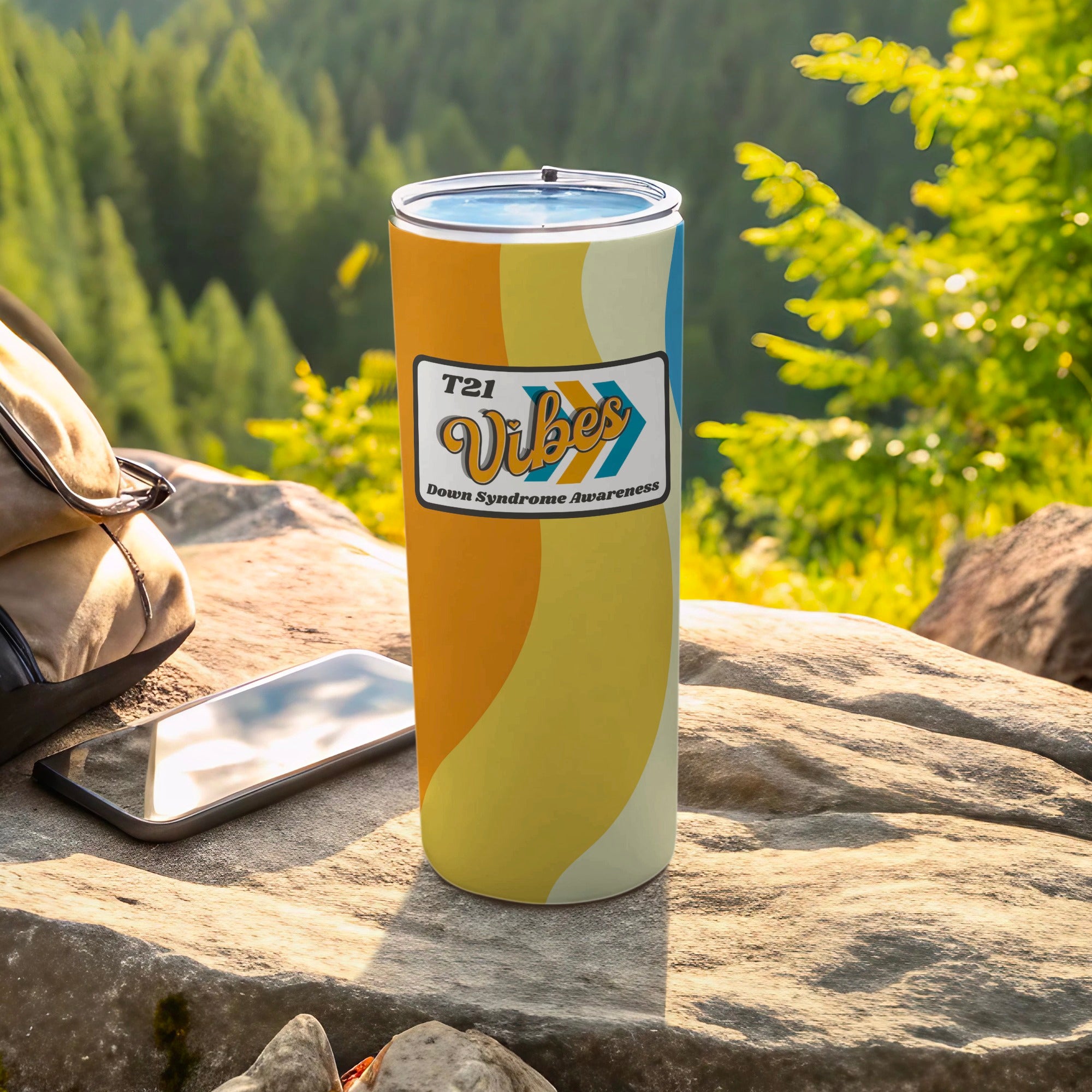 T21 Vibes Down Syndrome Awareness Tumbler Product